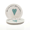 Wonky Side Plate Heart & Words