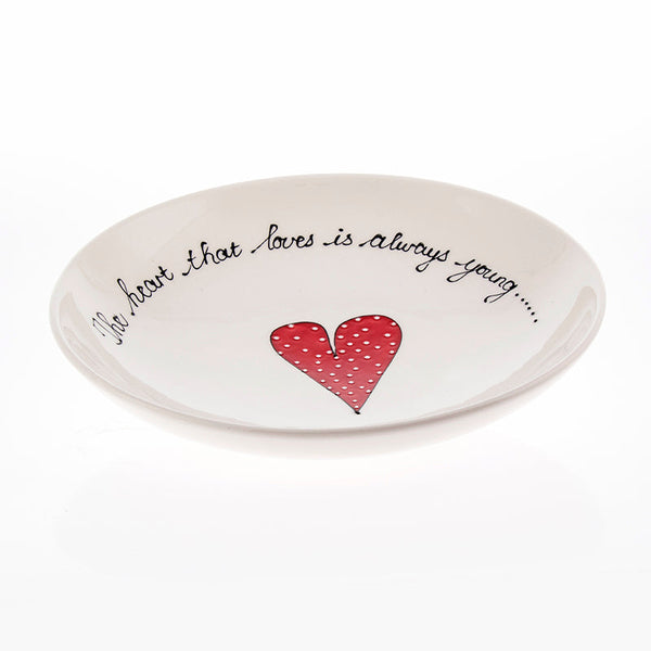 Pasta Bowl Medium Heart & Words