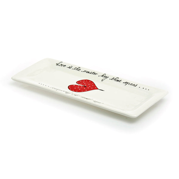 Rectangular Platter Heart & Words